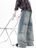 Retro Jeans Men's Fattened Plus Size Wide-leg Pants Oversize Trendy Brand Gradual Change Straight Pants Men_mkmklike.com