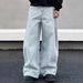 Vintage Washed Blue Straight-Leg Jeans – Retro Denim Pants With Distressed Details (Xs-Xxl) – Streetwear Style_mkmklike.com