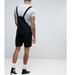 Men's Clothing Denim White Black Rim Shorts Jumpsuit Overalls_mkmklike.com