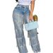 Autumn Winter Women's Fashion Tassel Denim Jeans Button Decoration Loose Straight Jeans European American Style_mkmklike.com