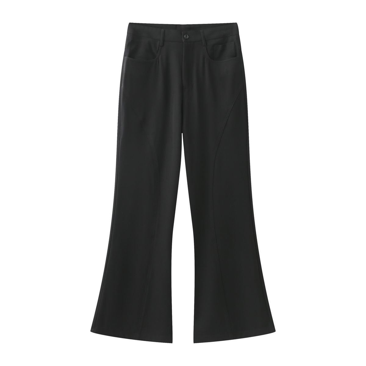 Men's Clothing Slightly Flared Loose Drape Solid Color Mid Waist Loose Casual Trousers For Men_mkmklike.com