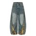 2025 New American Style Leopard Print Patchwork Scimitar Jeans For Women Cleanfit Loose Hot Girl Floor-Length Pants_mkmklike.com