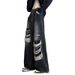 American Retro Trendy Brand Ripped Jeans Men's Washed Old Loose Wide-leg Straight Mopping Long Pants_mkmklike.com