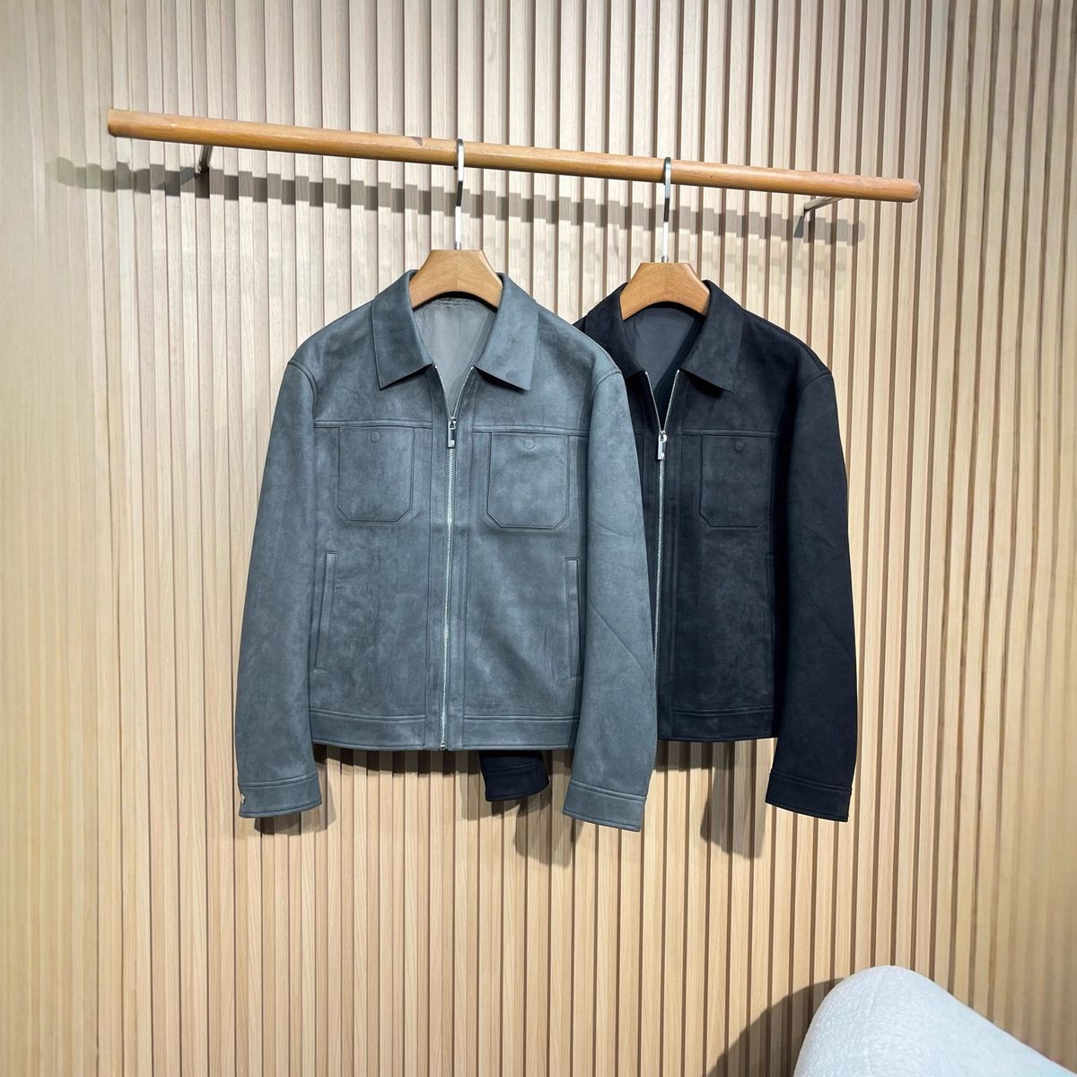 European High-End Autumn Winter New 25L Home Suede Eco-Friendly Leather Lapel Jacket Wholesale Private Domain Source_mkmklike.com