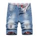 Men's Distressed Denim Shorts Straight Leg Mid Rise Knee-Length Ripped Jean Shorts For Men, Vintage Washed Casual Cargo Shorts_mkmklike.com