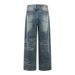 Washed Distressed White Jeans Street Style American Punk Vintage Loose Wide-Leg Straight Long Men's Floor-Length Pants_mkmklike.com