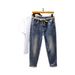 New Trendy Brand Embroidered Jeans Men's Summer Thin Washed Heavy Industry Jeans Men's Fat Plus Size American Pants_mkmklike.com