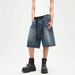 Tooling Denim Shorts Men's Summer Thin Chinese Pants American Street Versatile Loose Straight Sports And Leisure Five-point Pants_mkmklike.com