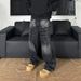 Men's Retro High-Waisted Straight Leg Jeans With Lightning Wash & Distressed Details For Streetwear Fashion_mkmklike.com