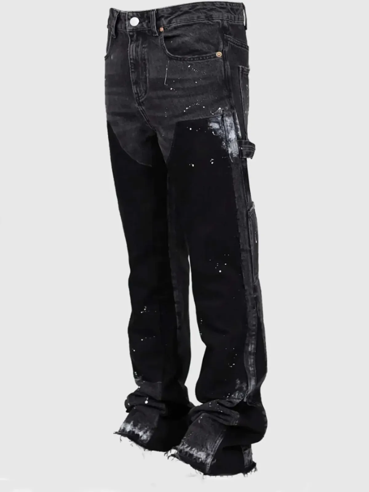2025 Mens Jeans Work European And American Fashion Workwear Elastic Patchwork Denim Layered Flared Pants S-XXLC250528_mkmklike.com