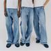 Men's Clothing Steve Washed Blue Jeans Casual Loose Versatile Straight Trousers_mkmklike.com