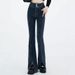 Sexy Slim-fit Women's Jeans Front Side Seams, Slimming Height-enhancing, With A Cross-design Slit And Slight Flare_mkmklike.com