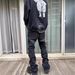"Distressed Flare Jeans With Paint Splatter & Ripped Details - High Waisted Vintage Denim Pants With Raw Hem For Grunge Street Style"_mkmklike.com