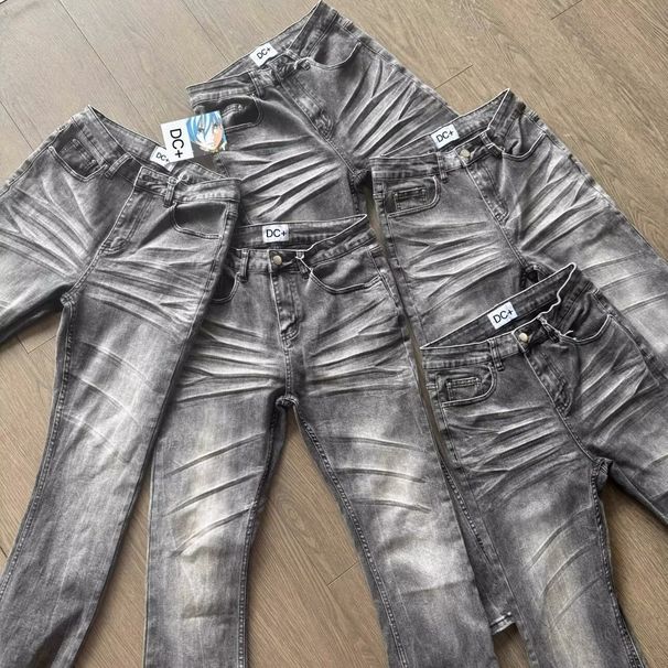 Slim-Fit Stretch Denim Jeans – Distressed Washed Cat Whisker For Men & Women Comfort-Driven Fit Seasonless Versatility_mkmklike.com