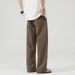Xxbro # 2025 Summer New Minimalist Coffee Jeans Men's Trendy Versatile Loose Straight Wide Leg Pants_mkmklike.com