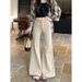 Spring New Straight-leg Micro-flared Denim Pants For Women, Washed Design With A Vintage Distressed Look, Wide-leg_mkmklike.com