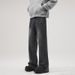 Men's Clothing American High Street Vibe Lightning Crackle Pattern Cleanfit Wide Leg Flared Jeans For Men_mkmklike.com