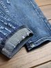 Men's Clothing Slim Fit Fashionable Design Men's Slim Fit Straight Leg Jeans - Classic Blue Washed Denim Pants With Cat Claw Design For Casual Wear_mkmklike.com