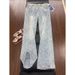 Plaid Jeans Men's And Women's Spring And Autumn New High-waisted Loose And Thin Ins Hong Kong Style Wide-leg Pants Casual Floor Pants_mkmklike.com
