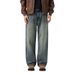 Men's Clothing Autumn New Style Washed Distressed Jeans Men's Retro Loose Floor Length Straight Leg Pants_mkmklike.com