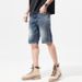 Suitable For All Seasons 2025 Spring New Blue High-End Denim Men's Summer Loose Versatile Trendy Casual Shorts_mkmklike.com
