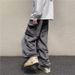 Overalls Loose American Men's And Women's High Street Design Sense Drawstring Hip Hop Tied Feet Wide Legs Drape Lazy Wind Long Pants_mkmklike.com