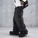 Vintage Washed Moss Green Straight-Leg Jeans – American Streetwear Distressed Denim With Hand-Painted Details (Relaxed Fit, Low Waist, No Stretch)_mkmklike.com