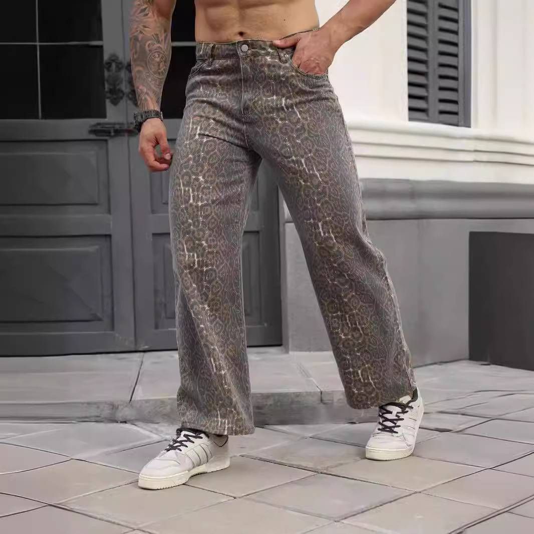 Men's Clothing Fashion Trends Street Style Straight Jeans Casual Straight Leg Jeans - Classic Coffee Wash Denim Pants For Urban Streetwear (S-XXXL)_mkmklike.com