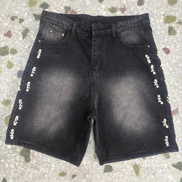 Men's Fashionable Washed Denim Shorts – Trendy Cross-Border Style With Comfortable Stretch Fit_mkmklike.com