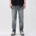 Men's Street Style Jeans - Relaxed Straight Fit With Star Wash & Wide Leg Design For All Seasons_mkmklike.com