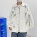 Loom Denim Shirt European And American Street Style Couple Casual Loose Jacket Ins Reflective Ink Splash Graffiti Unisex Coat_mkmklike.com