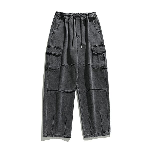 Japanese Double Three-dimensional Pocket Jeans Retro Old Washing Tooling Trousers Men_mkmklike.com
