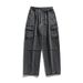 Japanese Double Three-dimensional Pocket Jeans Retro Old Washing Tooling Trousers Men_mkmklike.com