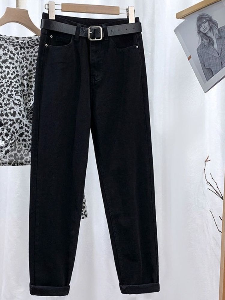 K Cowboy Straight Leg Pants For Women, New Style, Slim, High Waisted, Loose Nine Inch Haren Carrot Pants. No Belt Or Other Accessories_mkmklike.com