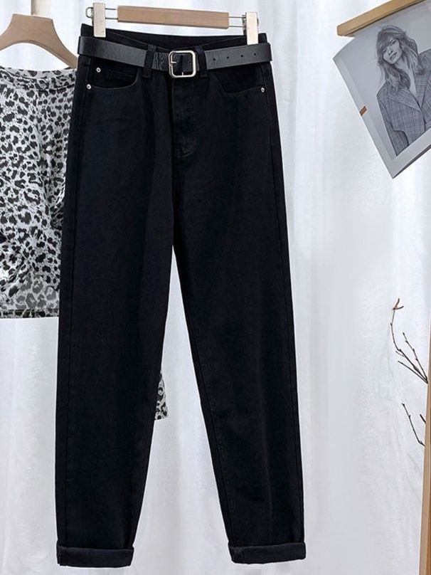 K Cowboy Straight Leg Pants For Women, New Style, Slim, High Waisted, Loose Nine Inch Haren Carrot Pants. No Belt Or Other Accessories_mkmklike.com