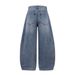 Silhouette Scimitar Jeans Men's High Street Trend Deconstructed Patchwork Distressed Washed Wide-Leg Long Pants Workwear_mkmklike.com