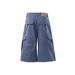 Men's Distressed Patchwork Cargo Capri Pants Wide-Leg Multiple Pocket Shorts For Streetwear Vibe Versatile Capri Length_mkmklike.com
