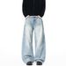 LKTM Men's Ripped And Distressed Jeans American Style Cutout Scimitar Design Deconstructed Silhouette Pants for Men And Women_mkmklike.com