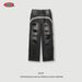 Men's Clothing Retro Trend High Street Old Fashioned Loose Wide Leg Mopping Jeans Men_mkmklike.com