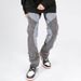 Vintage Washed Distressed Jeans For Men – High-Street Style, Patchwork & Relaxed Straight Fit (S-XXXL, Charcoal Grey)_mkmklike.com