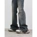 Nordmann Vintage Flared Frayed Hem Jeans For Men, Autumn Winter New Versatile Casual Pants, American Style Loose Straight_mkmklike.com