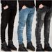 Fashion Brand Motorcycle Pants Pleated Slim Slim Elastic European And American Jeans_mkmklike.com