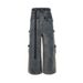 RO-Style Washed Blue Denim Jeans - Capper-Inspired Wide-Leg Unisex Work Pants With Gradient Effect_mkmklike.com