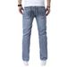 Men's Clothing Stretch Denim Straight Leg Jeans Light Blue Slim Fit Flattering Trousers_mkmklike.com