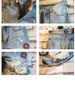 Trendy Men's Summer Denim Shorts 5/4 Length Ripped Distressed Embroidered Patchwork Street Style_mkmklike.com