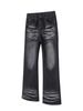 Men's Vintage Washed Black Slim Fit Straight Leg Jeans - High Street Vibe Retro Denim Pants Fashion Trends_mkmklike.com