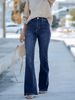 Jeans Flare Pants Women Streetwear Denims Mid Waist High Strecth Pockets Washed Distressed Trousers 2025 Vintage Basics Boot Cut_mkmklike.com