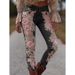 3D Floral Print Straight Leg Jeans For Women – Stretch Comfort & Artistic Design (Multiple Colors: Black/Blue/Pink/Purple)_mkmklike.com