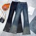 Women's Clothing High-Waisted Rhinestone Denim Jeans Black Slim Fit Long Pants With Frayed Edges Stretch Spring Autumn Fashion_mkmklike.com