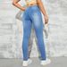 M633#European American Wish Cross-border Autumn And Winter Women's High-waisted Slim-fit Plain Stretchy Slimming_mkmklike.com